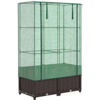 vidaXL Vidaxl - Arriate Con Cubierta Invernadero Aspecto Rat&aacute;n 80x40x138 Cm