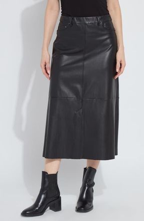 Lyssé Warren A-Line Faux Leather Midi Skirt in Black at Nordstrom, Size X-Small