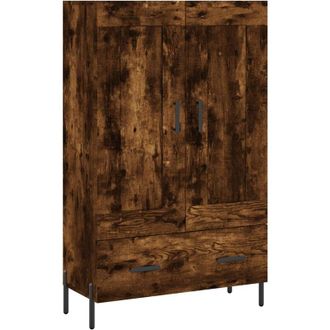 vidaXL Aparador Alto Madera De Ingenier&iacute;a Roble Ahumado 69,5x31x115 Cm Vidaxl