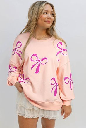 Azura Exchange Womens Oversized Embroidered Sweatshirt - Coral - Size X-Large