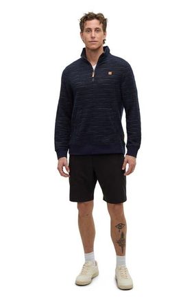 tentree Powell 1/4 Zip in Midnight Blue Flash Stripe at Nordstrom, Size Xx-Large
