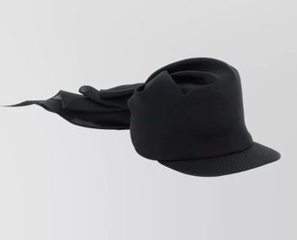 Balenciaga silk cap soft fabric bow wide brim