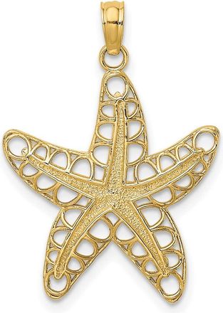 Diamond2Deal 14k Yellow Gold Cut-Out Starfish Charm
