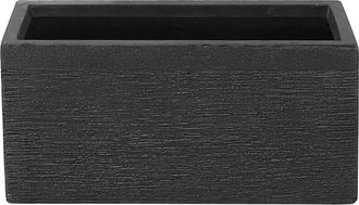 Beliani Maceta De Fibras De Arcilla Negra 50 X 23 X 24 Cm Para Interior Y Exterior Rectangular Myra
