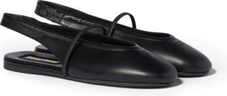 Miu Miu Leather Slingback Ballerinas, Woman, Black, Size 38,5