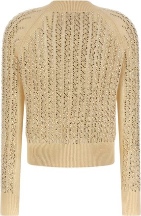 Ermanno Scervino Womens Beige Virgin Wool Cardigan Clothing