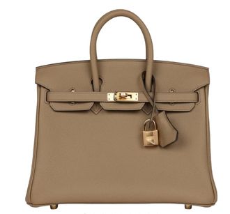 Herm&egrave;s Togo Beige Marfa 25cm Birkin with Gold Hardware
