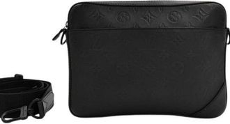 Louis Vuitton Black Monogram Leather Pouch Shoulder Bag (Pre-Owned)