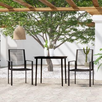 Berkfield Home 3 Piece Garden Dining Set Black