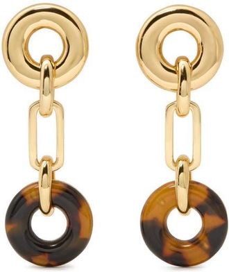 Kate Spade New York two tone linear drop earrings in Tortoise at Nordstrom