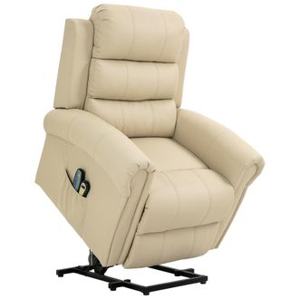 OEM Sill&oacute;n Relax Reclinable El&eacute;ctrico Levanta Personas Con Masaje Vibratorio Y Calor Control Remoto Crema