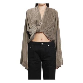 Rick Owens Dames, Blouses & Shirts, Beige, Maat: XS Zijde