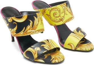 Versace Sandali con stampa barocca - Nero