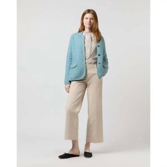 Ann Mashburn Tyrolean Wool Jacket In Misty Blue