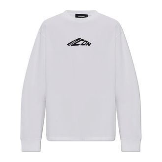 Dsquared2 Long Sleeve Tops, female, White, Size: 2XL Long Sleeve T-Shirt