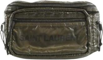 Saint Laurent Pre-owned Belt Bags, male, Green, Size: ONE SIZE Pre-owned Nylon Waist Bag