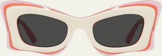 Loewe Multicolor Acetate Butterfly Sunglasses
