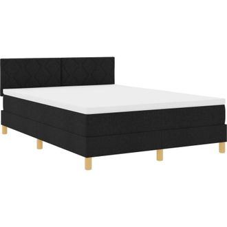 vidaXL Vidaxl - Box Spring Bed with Mattress Black 160 x 200 cm Fabric