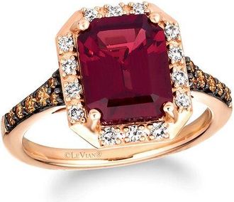 Le Vian 14K Rose Gold 3.71 Ct. Tw. Diamond & Garnet Cocktail Ring