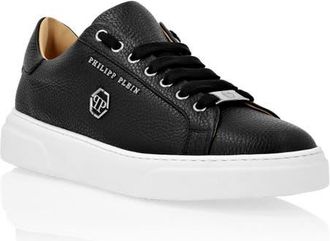 Philipp Plein Leather Lo-Top Sneakers Hexagon Logo Unisex in Black at Nordstrom, Size 40