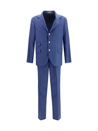 Brunello Cucinelli Blue Notched Lapel Suit