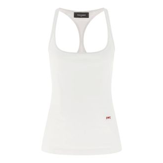 Dsquared2 Tops, Dames, Wit, S, Katoen, Tanktop