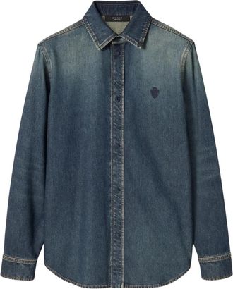 Gucci Washed certified cotton denim shirt - Heren - Spijkeroverhemden - Blauw - L - Denim - Overhemden