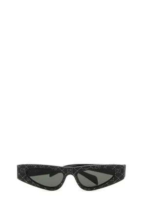 Gucci Womens Embellished Acetate Sunglasses Blackstrassgrey Exterior: Occhiali Da Sole