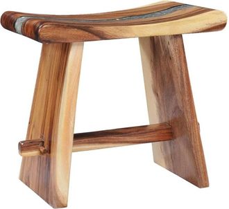 vidaXL Stool Solid Suar Wood and Polyresin vidaXL