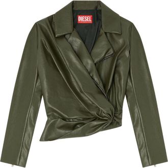 Diesel Cropped Draped Jacket With Twisted Front Design