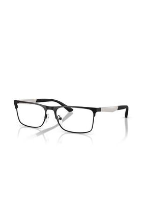 Emporio Armani 56mm Rectangle optical glasses in Black/Silver at Nordstrom