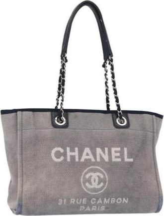 Chanel Pre-owned Tote Bags, female, Blue, Size: ONE SIZE Pre-owned Vintage Tote Bag