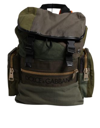 Dolce & Gabbana Militaire Groene Patchwork Reisrugzak