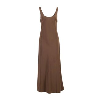 Matteau Maxi Dresses, female, Brown, L, Silk Truffle Brown Tank Dress