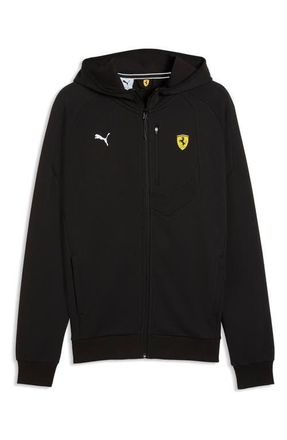 Puma Ferrari Motosport Hooded Zip Front Sweatshirt in Puma Black at Nordstrom, Size Xx-Large