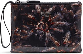 Diesel Pouch in printed glossy PU - Small Wallets - Woman - Black