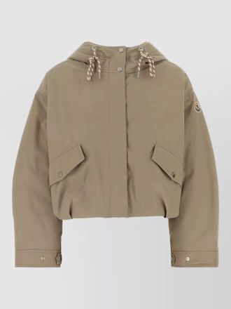 Moncler polyester blend eucalyptus hooded down jacket