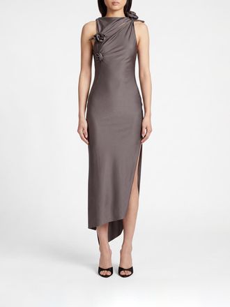 Coperni Abito da cocktail midi in jersey asimmetrico con spalla scoperta