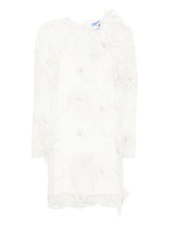 macgraw Baby Birdy dress - women - Nylon/Spandex/Elastane/Ostrich Feather/Silk - 10 - Neutrals