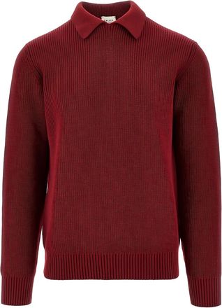 Gallia Maglione con colletto polo - Rosso