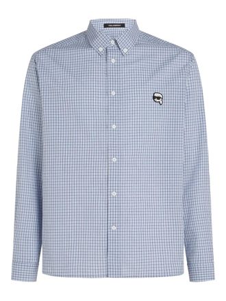 Karl Lagerfeld Ikon checked shirt - men - Cotton - S - Blue