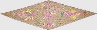 Gucci Printed GG Silk Twill Diamond Scarf, Pink, Silk