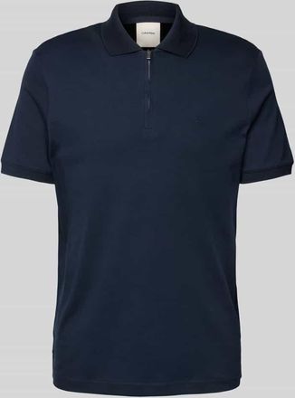 Calvin Klein Slim Fit Poloshirt mit Logo-Stitching Modell LIQUID TOUCH in Marine, Größe XXL