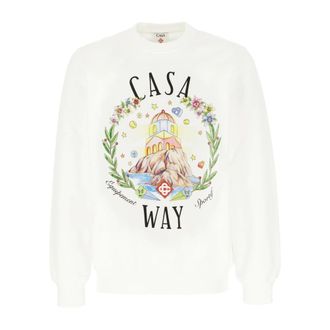 Casablanca Casa Way Sweatshirt - Heren - Sweatshirts - Wit - XL - Katoen - Hoodies & sweatvesten
