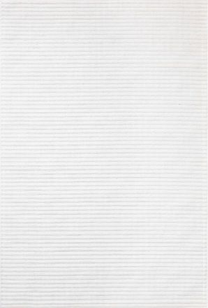 Nazar Rugs Alfombra interior/exterior dise&ntilde;o en relieve de rayas blancas 152x230