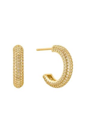 Untamed Petals Brookes Crystal Hoops in Gold at Nordstrom