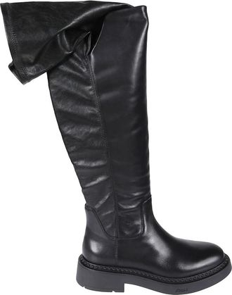 Ash Maxim Overknee Laars - Dames - Over de knie laarzen - Zwart - 36 EU - Leer - Schoenen