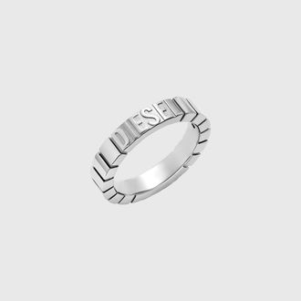 Diesel Stainless Steel Band Ring - Rings - Unisex - Silver
