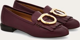 Ferragamo Donna Mocassino con frangia Gancini Viola Taglia 35.5
