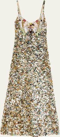 Valentino Garavani Butterfly Embroidered Tulle Maxi Dress